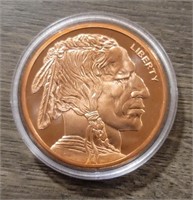 2-Ounce Copper Round: Indian/Buffalo