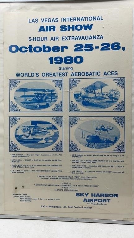 1980 LAS VEGAS INTERNATIONAL AIR SHOW POSTER FRAMD