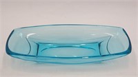 Vtg Hazel Atlas Glass Capri Blue Glass Candy Dish