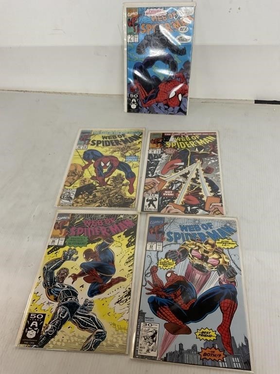 5 WEB OF SPIDER-MAN COMIC BOOKS