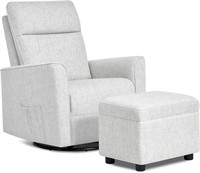 Evolur Aria Upholstered Plush Seating Swivel with