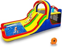 MEIOUKA Rainbow Kid Inflatable Double Water Slide