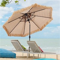 HYD-Parts 10FT Double Top Thatched Patio Umbrella