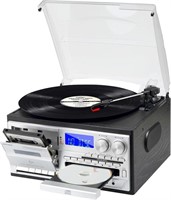 MUSITREND 9 in 1 Record Player 3 Speed Vinyl Turn