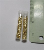 2 Small Vials Oregon Gold Foil