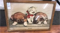 Antique print SUSIE puppies and kitten
16 in x