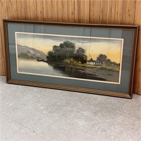 Framed Pastel Landscape