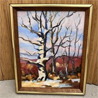 Signed Oil Painting by H Frontz