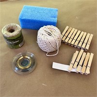 Twine, String, Sponge & Clothes Pins