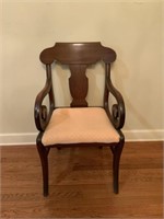 WOODEN SHIELD BACK ARM CHAIR
