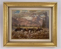 Roger Cooke Deer Mountains Alaska Oil Painting