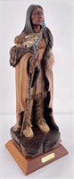 William M Churchill Jr Indian Chief Wood Carving