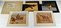 1909 Remingtons Four Best Paintings Lithograph Set