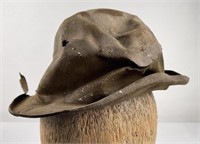 Antique Montana Cowboy Hat Bullet Hole