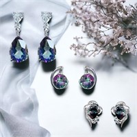 Exquisite Mystic Topaz Earrings Set