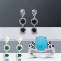 Gemstone Earrings & Ring Set