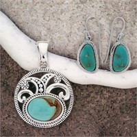 Exquisite Turquoise & .925 Sterling Silver Set