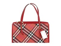 Burberry Check Red Handbag