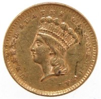 1856 Indian Princess $1.00 Gold Coin