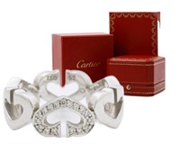 18k Gold CARTIER "C" Heart Diamond Ring