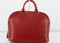 Louis Vuitton Red Alma Handbag
