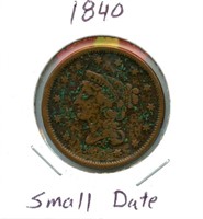 1840 Large Cent - Small Date