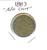 1883 Liberty Nickel - "No Cent"