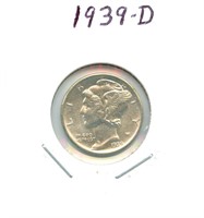 1939-D Mercury Silver Dime