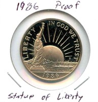 1986 Proof Commemorative Statue of Liberty Half