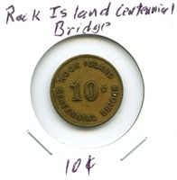 Rock Island Centennial Bridge 10¢ Brass Token
