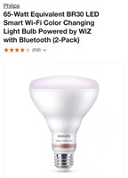 Philips  Equivalent  LED Smart Wi-Fi Light Bulb