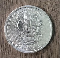 One Ounce Silver Round: Snake