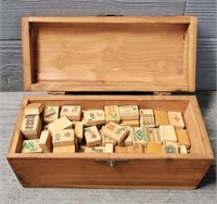 Antique Mahjong Wooden Stamps