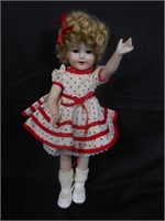 Porcelain Shirley Temple Doll Red Polka Dot Dress