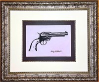 Andy Warhol Watercolor On Paper "Classic Revolver"