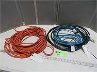 One 100' foot long extension cord, one 25' extensi