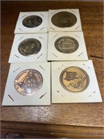 6 Revolutionary war commemerative tokens