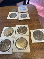 9 Pennsylvania locations commemerative tokens