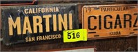 2 METAL LICENSE PLATE SIGNS- REPRO.