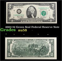 2003 $2 Green Seal Federal Reserve Note Grades Cho