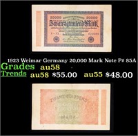 1923 Weimar Germany 20,000 Mark Note P# 85A Grades