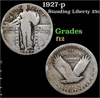 1927-p Standing Liberty Quarter 25c Grades f, fine