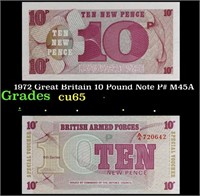 1972 Great Britain 10 Pound Note P# M45A Grades Ge