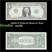 1969d $1 Federal Reserve Note Grades Choice AU/BU