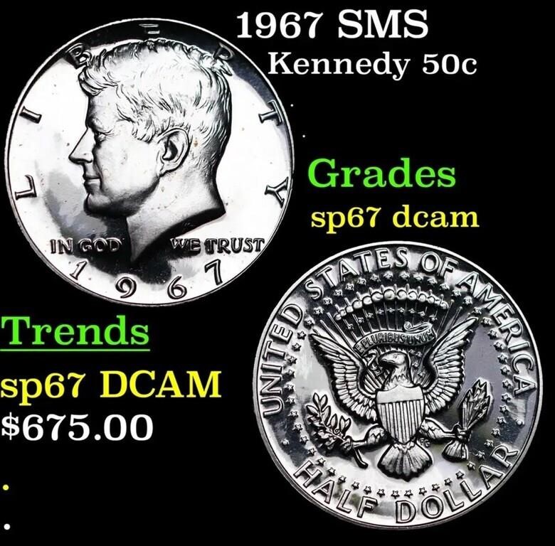 1967 SMS Kennedy Half Dollar 50c Grades sp67 dcam