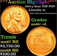 ***Auction Highlight*** 1953-p Lincoln Cent Near T