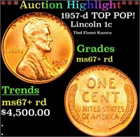 ***Auction Highlight*** 1957-d Lincoln Cent TOP PO