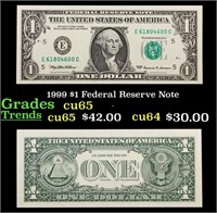 1999 $1 Federal Reserve Note Grades Gem CU