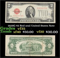 1928G $2 Red seal United States Note Grades vf++
