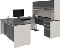 (Read)U-Shaped Workstation w/ 3 Drawers, 72W